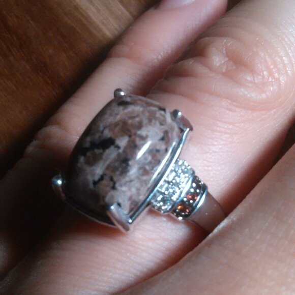 Natural Yooperlite and Multi-Gemstone Sterling Silver Ring (Size 7) - Picture 3 of 16